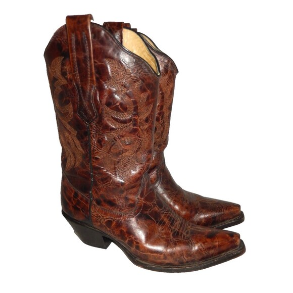 Corral Shoes - Corral Vegas Marble Western Cowboy Boots Women's 7.5 M Leather Brown Snip Toe